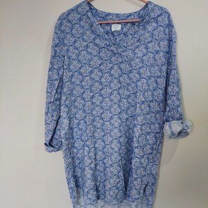 Sigrid Olsen Tunic Beach To Bistro Dress 100% Linen Size M
